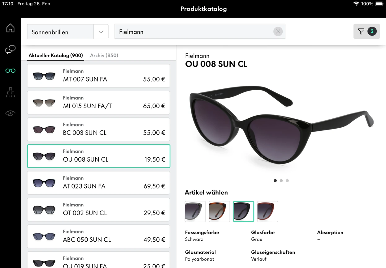 iPad catalog: filters active — product list with two active filters