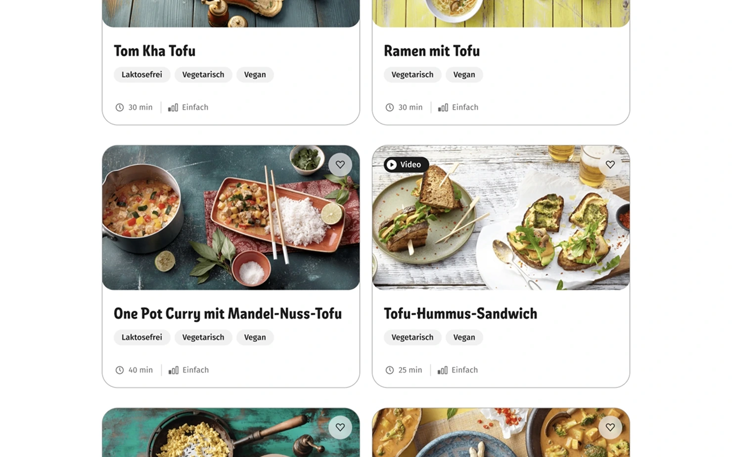 Tablet view: REWE overview page with navigation and content modules